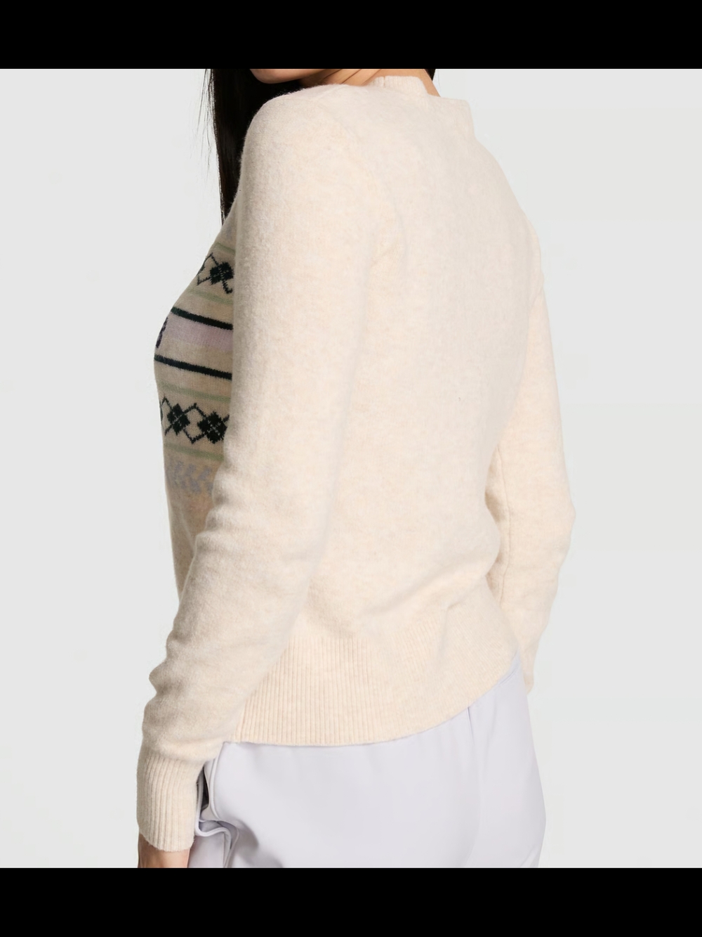 PINK Victoria's Secret Cream 'Pink Ski Club' Crewneck Sweater LARGE NWT - Picture 3 of 5